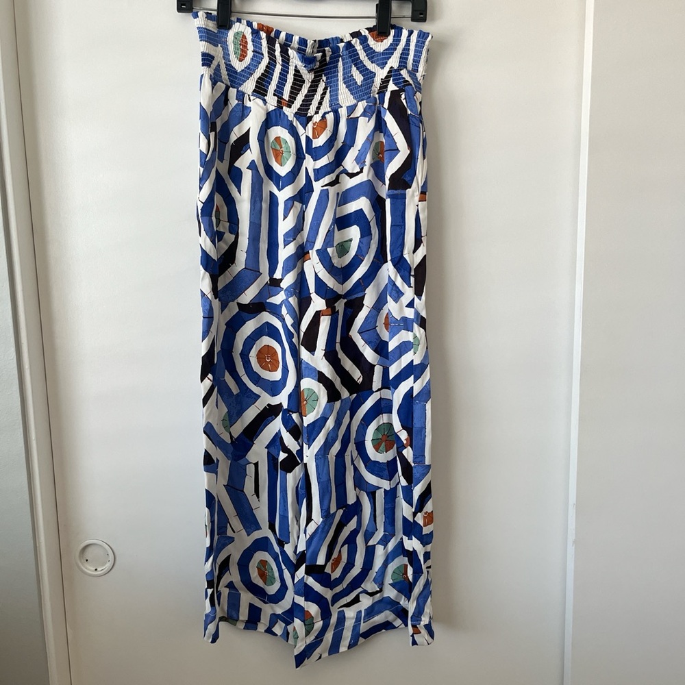 ☀️Maeve Geometric Blue Maxi Skirt